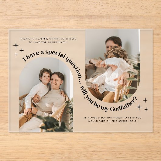 Double Arch Photo Godfather Proposal アクリル招待状 (正面)