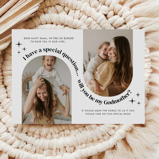 Double Arch Photo Godmother Proposal 招待状