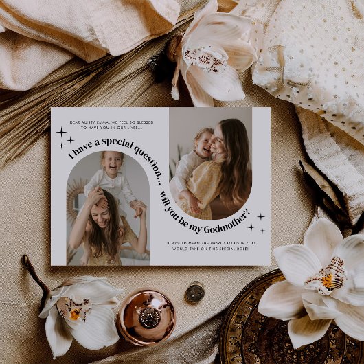 Double Arch Photo Godmother Proposal 招待状
