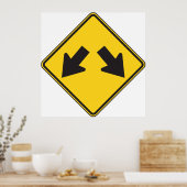 Double Arrows Road Sign ポスター (キッチン)