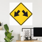 Double Arrows Road Sign ポスター (ホームオフィス)