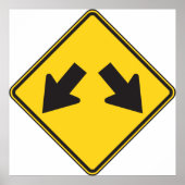 Double Arrows Road Sign ポスター (正面)