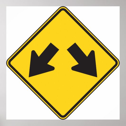 Double Arrows Road Sign ポスター (正面)