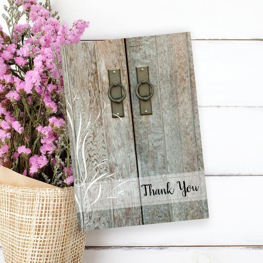 Double Barn Doors Country Thank You Notes サンキューカード