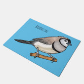 Double-barred finch bird cartoon illustration  ドアマット (アングル)