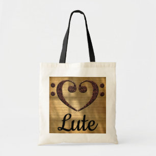 Double Bass Clef Heart Lute トートバッグ