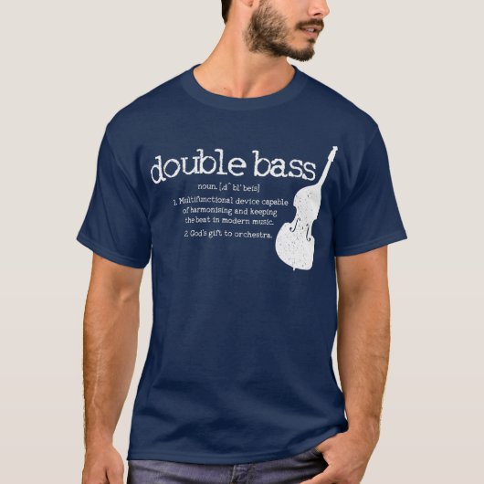 Double Bass Definition Player Orchestra Bassist Tシャツ (正面)