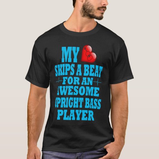 Double Bass Player Valentines Upright Bass Loved O Tシャツ (正面)