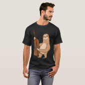Double Bass Sloth Cool Upright Bass Jazz Gift Tシャツ (正面フル)