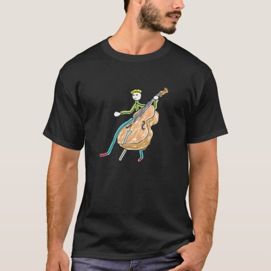 Double Bass Stickman Tシャツ (正面)