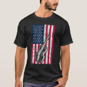 Double Bass US Flag Patriotic Double Bass Player Tシャツ (正面)