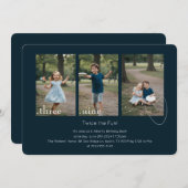 Double Birthday Kids Photo Collage Joint Party 招待状 (正面/裏面)