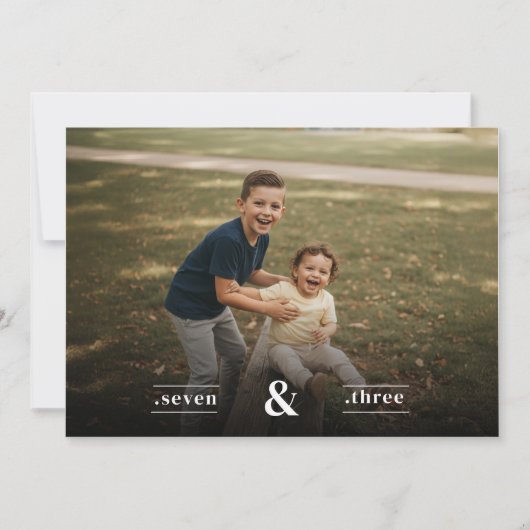 Double Birthday Two Kids Photo Party Celebration 招待状 (正面)