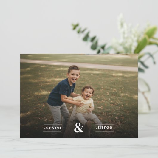 Double Birthday Two Kids Photo Party Celebration 招待状 (スタンド正面)