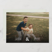 Double Birthday Two Kids Photo Party Celebration 招待状 (正面/裏面)