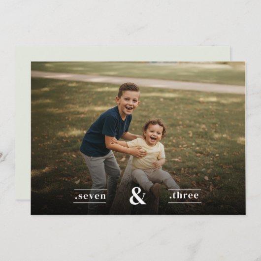 Double Birthday Two Kids Photo Party Celebration 招待状 (正面/裏面)