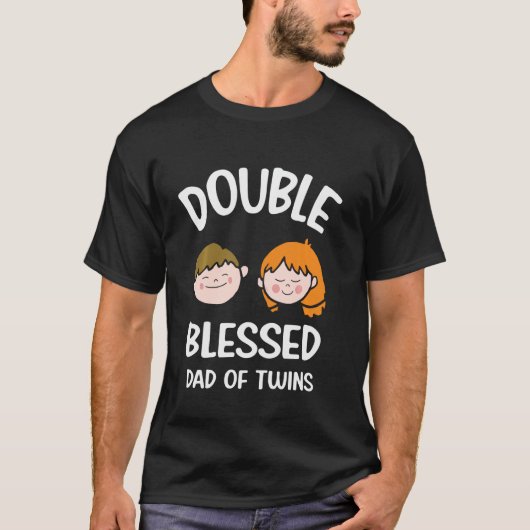 Double Blessed dad of Twins Long Sleeve Tシャツ (正面)