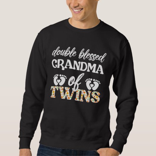 Double Blessed Grandma Of Twins Twin Grandma スウェットシャツ (正面)