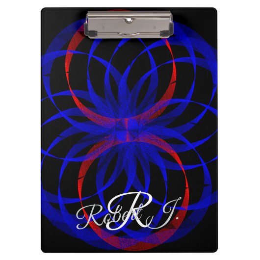 Double Blueberry Color Geometric Clipboard クリップボード (正面)