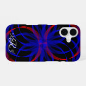 Double Blueberry Color Geometric iPhone 16 Case 16ケース (裏面横)