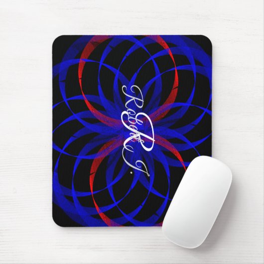 Double Blueberry Color Geometric Mouse Pad マウスパッド (マウス)