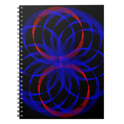 Double Blueberry Color Geometric Spiral Notebook ノートブック (正面)