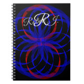 Double Blueberry Color Geometric Spiral Notebook ノートブック (正面)