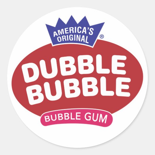 Double Bubble Bubble gum logo ラウンドシール (正面)