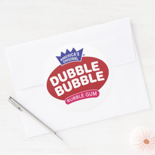Double Bubble Bubble gum logo ラウンドシール (封筒)