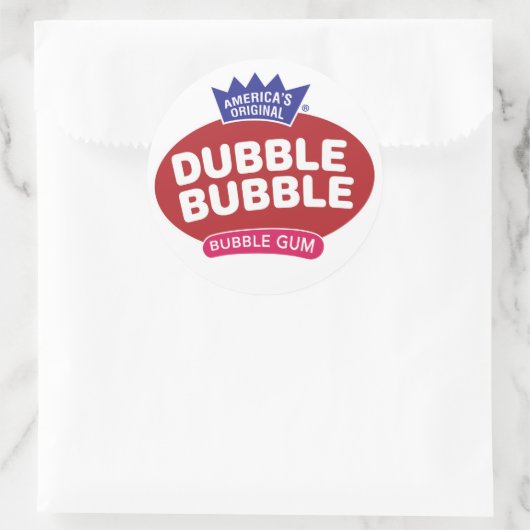 Double Bubble Bubble gum logo ラウンドシール (バッグ)