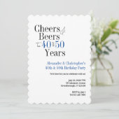 Double Celebration Cheers Beer Birthday Party Blue 招待状 (スタンド正面)