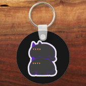 Double Chonky Black Cat Keychain キーホルダー (正面)