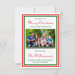 Double Christmas Trim Photo - 3x5クリスマスカード 招待状