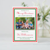 Double Christmas Trim Photo - 3x5クリスマスカード 招待状 (スタンド正面)