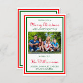 Double Christmas Trim Photo - 3x5クリスマスカード 招待状 (正面/裏面)