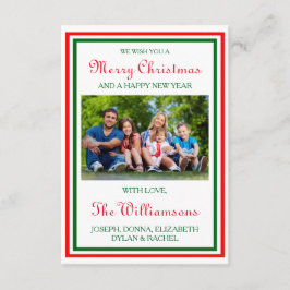 Double Christmas Trim Photo - 3x5クリスマスカード 招待状