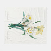 Double Daffodil,  Pierre-Joseph Redouté, 1827 フリースブランケット (正面(横))