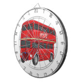 Double-decker bus cartoon illustration ダーツボード (正面右)