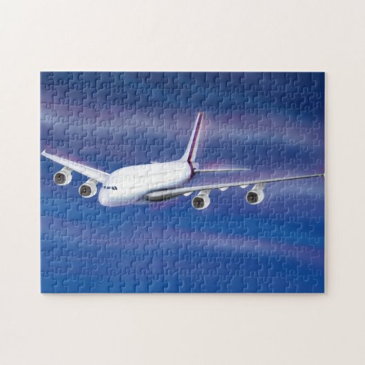 Double Decker Commercial Airplane ジグソーパズル (横)