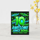 Double Digits 10 Year Old Boys 10th Birthday Boy  カード (黄色い花)