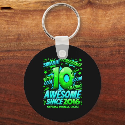 Double Digits 10 Year Old Boys 10th Birthday Boy  キーホルダー (正面)