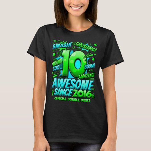 Double Digits 10 Year Old Boys 10th Birthday Boy Tシャツ (正面)