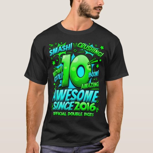 Double Digits 10 Year Old Boys 10th Birthday Boy  Tシャツ (正面)