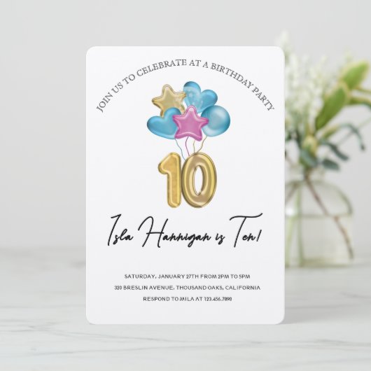 Double Digits Birthday Bash 招待状 (スタンド正面)