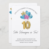 Double Digits Birthday Bash 招待状 (正面/裏面)