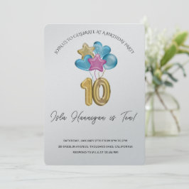 Double Digits Birthday Bash 招待状