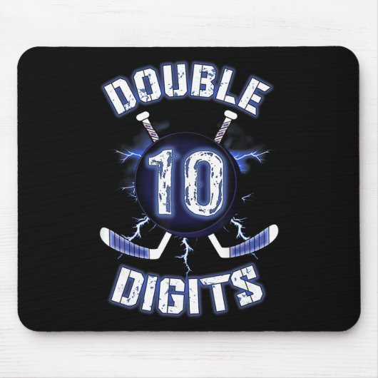 Double Digits Birthday Decorations Ice Hockey 10th マウスパッド (正面)
