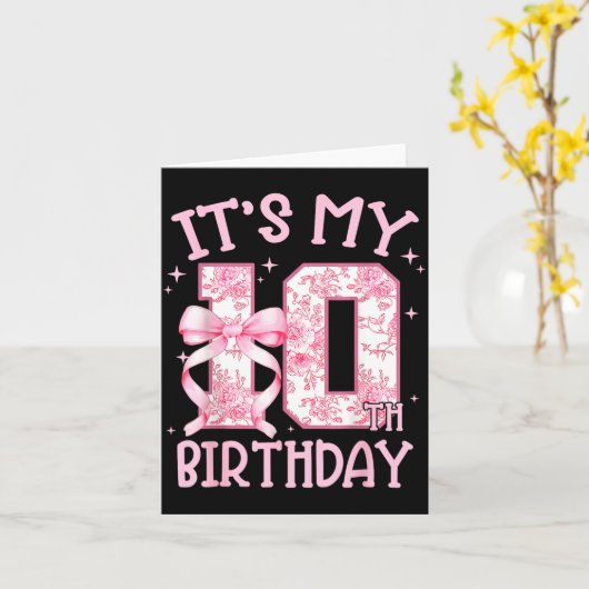 Double Digits Birthday Girl 10th Birthday Coquette カード (黄色い花)