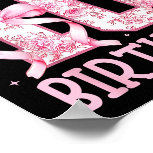 Double Digits Birthday Girl 10th Birthday Coquette ポスター (角)