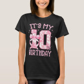 Double Digits Birthday Girl 10th Birthday Coquette Tシャツ (正面)